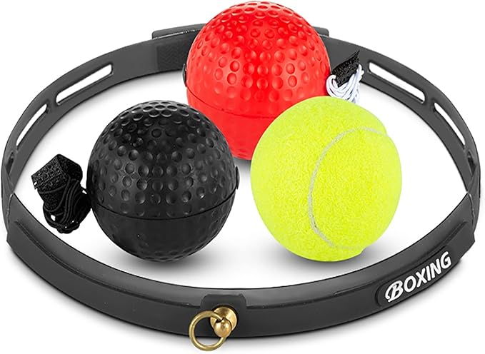 Boxing Reflex Ball for Adults and Kids - React Reflex Balls on String with Headband - Improve Hand Eye Coordination, Punching Speed, Games Enhance Parent-Child Relationships,Keep fit.