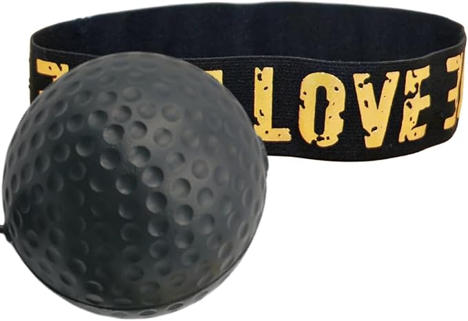 Sports Reaction Ball Boxing Reaction Training Ball, PU Reflex Ball Head-Mounted Love Adjustable Elastic Band, Perfect for Fighting Skills, Reaction Speed, Hand-Eye Coordination Training