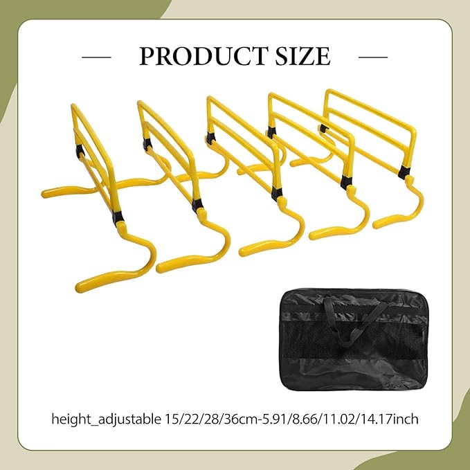 5Pcs Agility Training Hurdles Agility Speed Training Equipment Adjustable Height for Soccer Outdoor Sports Foot Exercise