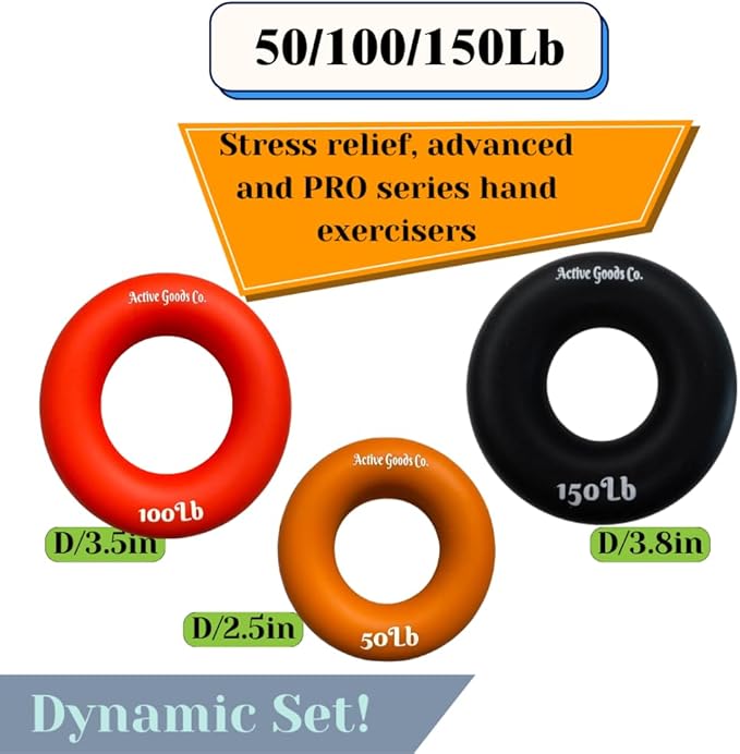 Hand Exerciser - PROFESSIONAL GRADE, Set or Single, Different Sizes. Visit to see more! Bague classique en silicone parfaite pour améliorer la force, la puissance et la vitesse dans les poignets.