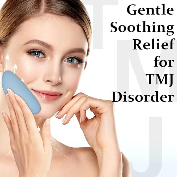 TMJ Relief Products Jaw, TMJ Relief Massager, Ergonomic TMJ Massage Tool - Gentle Vibrations and Heat for Pain Relief, Tension, and Stiffness