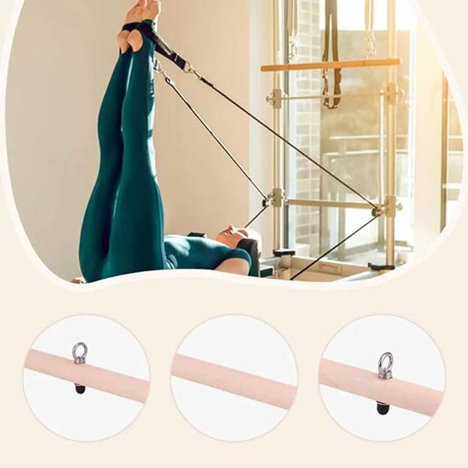 Resistance Bar Pilates Roll Down Bar with Wooden Exercise Pole for