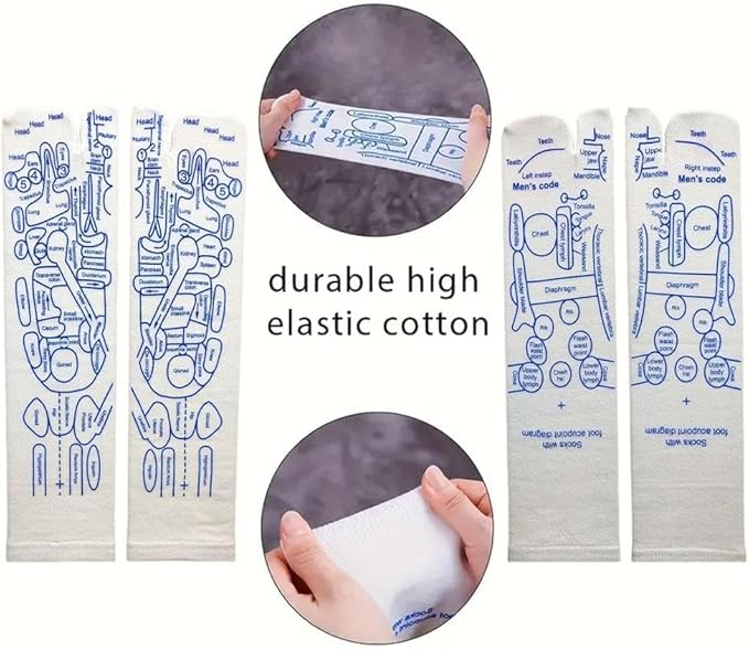 White Reflexology Socks Set,Reflexology Socks with Trigger Point Massage Tool, Acupoint Socks Set, Massage Tools and Equipment