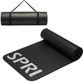 SPRI 12mm Pro Fitness Matt - Thick Exercise Mat for Floor Workouts, Sit-Ups, Push-Ups, Stretching, Toning, and General Fitness - Non-Slip Texture, Cushioned, Portable Rolling Mat with Carrying Strap