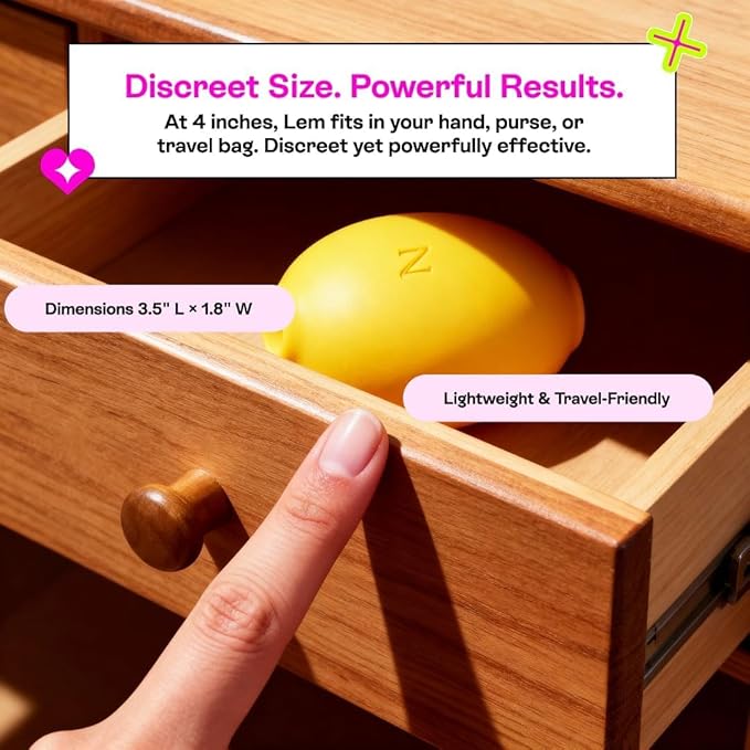 Nancy Hello Lemon Personal Massager for Women, Handheld Air Pulse Massager with 12 Modes, Rechargeable Discreet Wellness Device for Relaxation and Stress Relief