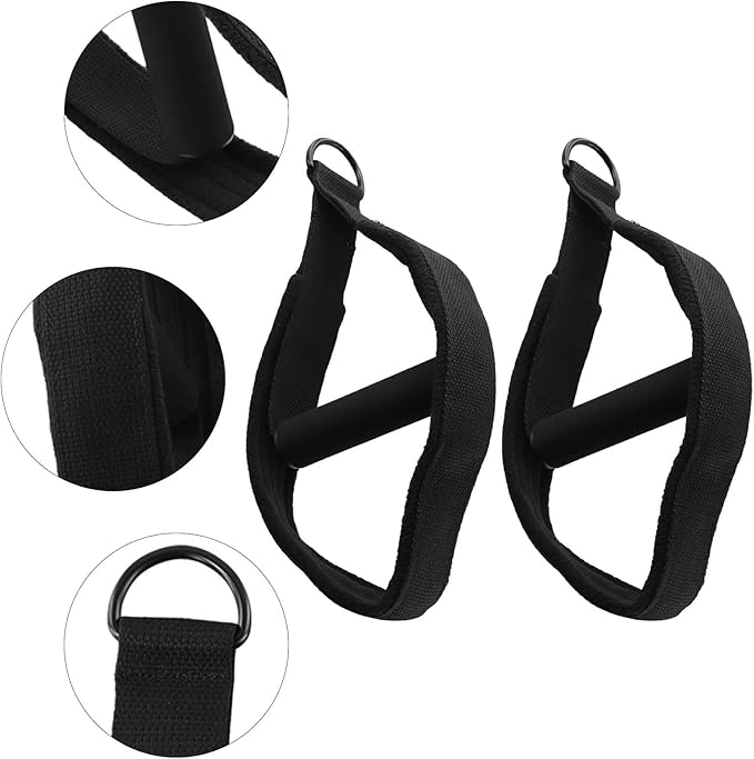 Double Loop Pilates Straps for Reformer, Polar Fleece Foot Exercise Bands with D-Rings and Cross Bar for Home Gym Fitness Training