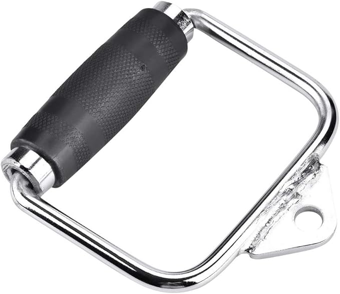 Stirrup Handle Attachment, Comfortable Rubber Grip Steel Cable Exercise Grip for Home Gym Workouts Strength Training Rehabilitation