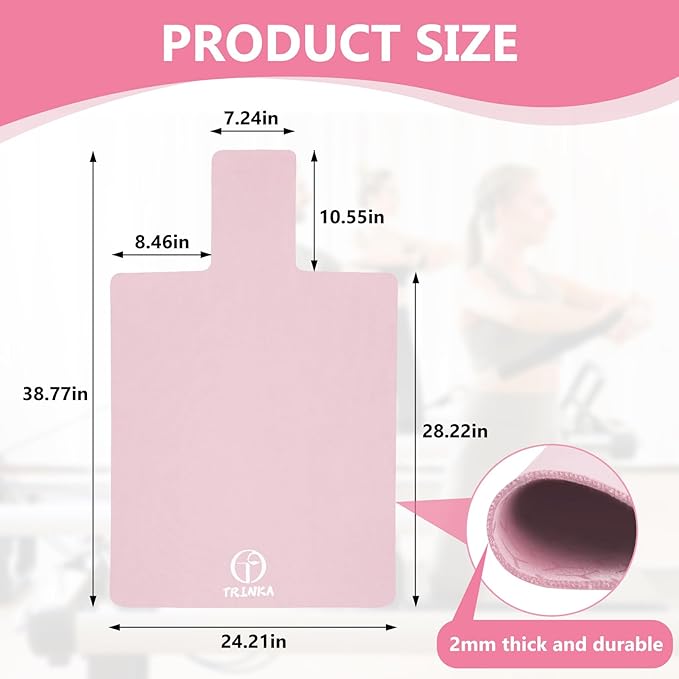 Non-Slip Pilates Reformer Mat, 2mm Thick Pilates Reformer Machine Cover Mat, 39" x 24" Foldable Washable Absorb Sweat Accessory for Home, Studio, Gym Fitness