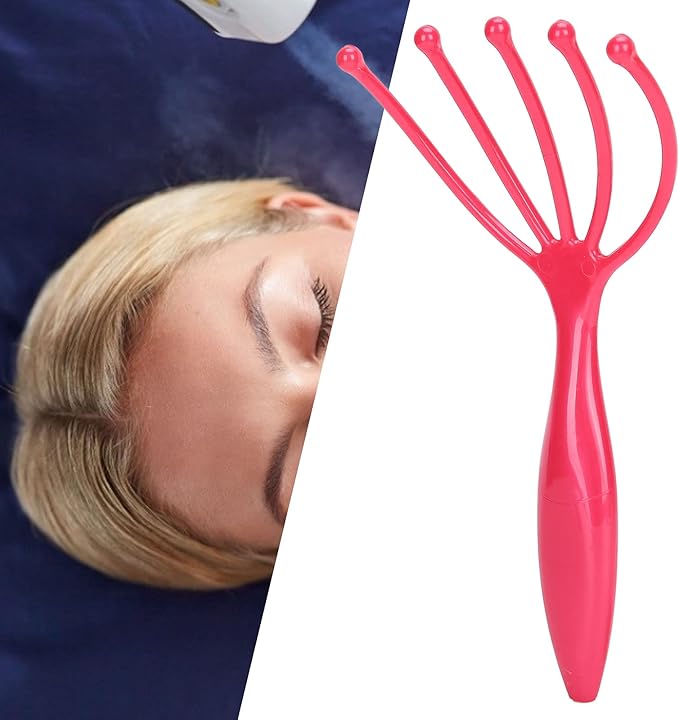 Agatige Head Massager Claw, Protable Plastic Handheld Scalp Massager Hair Growth Head Scratcher Stress Relief Deep Relaxation Tools for Home Spa Office Travel Use (1PCS)