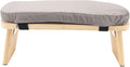 Wooden Meditation Bench, Ergonomic Detachable Meditation Kneeling Stool, Soft Cushion and Carry Bag Stool with Wood Cotton, Ideal for Yoga & Home Practice (Grey)