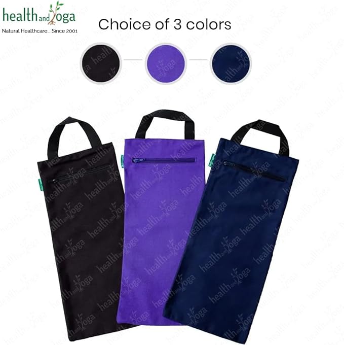 SoulGenie HealthAndYoga™ Yoga Sand Bags - Double Bag with Inner Waterproof Bag - Prop for Adding Weight and Support (Blue)
