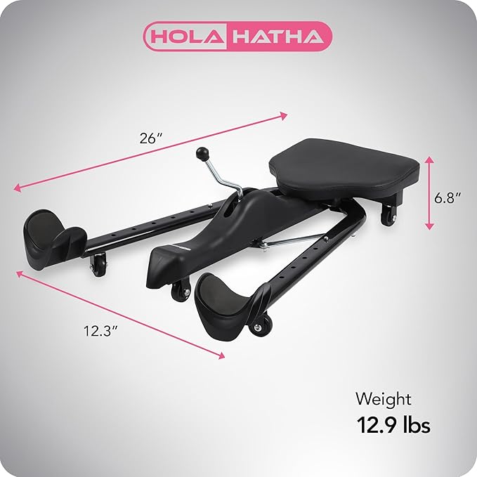 HolaHatha Leg Stretcher Split Machine for Full Split Flexibility Training, Adjustable Stainless Steel Dance Exercise Equipment for Home Gym, Black