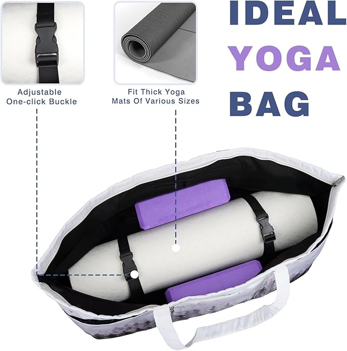 Yoga Mat Bag Yoga Mat Carrier with Shoes Compartment & Wet Pocket Pilates Bag with Zipper Pockets & Yoga Mat Holder Strap Yoga Bags and Carriers Fits All Your Stuff
