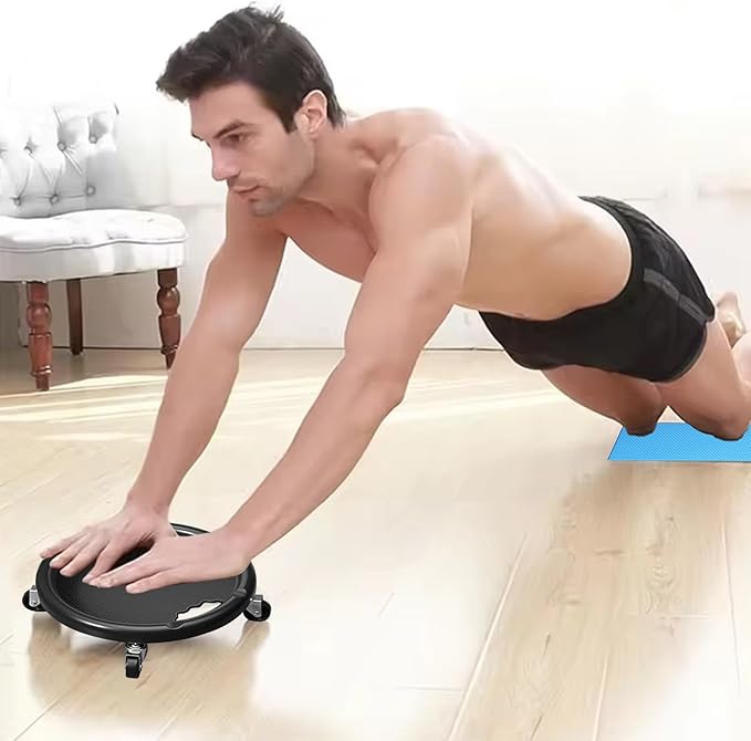 Abdominal Wheel Board, 360 Degree Rotatable Core Training Slider, Multifunctional Ab Roller Wheel, Abdominal Exercise Slider with Knee Pad, for Full Body Workout Cross Training Gym Home