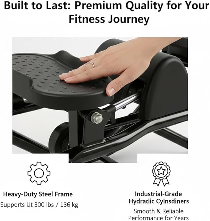 Mini Steppers for Exercise at Home, Rock Stepper Machine Side to Side, Portable Lateral Rocking Stepper with Resistance Bands, Low-Impact Home Workout Machine 330lbs Capacity, Stair Stepper Machine
