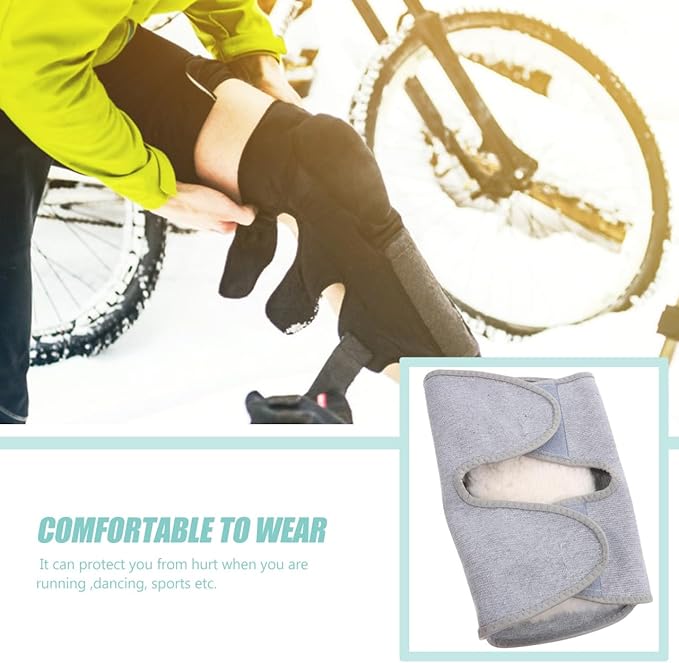 ARTIBETTER 2Pcs Thicken Wool Knee Warmers Thermal Knee Pads Support Sleeves for Sports Cycling Running Pain Relief Xl