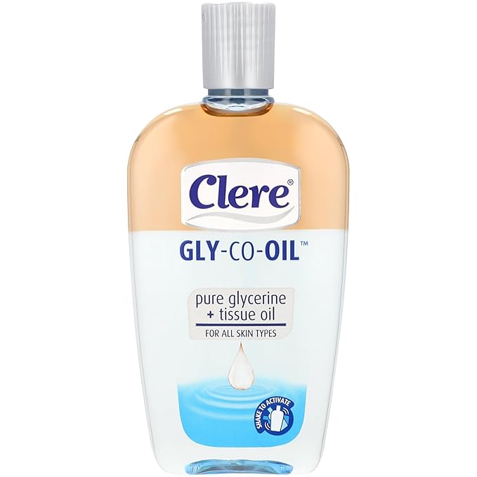 CLERE Gly-Co-Oil - Pure Glycerine and Tissue Oil for Skin - Intensive Moisturizer for Dehydrated, Dry Skin, Softens and Smooths Stretch Marks - 3.38 Fl Oz
