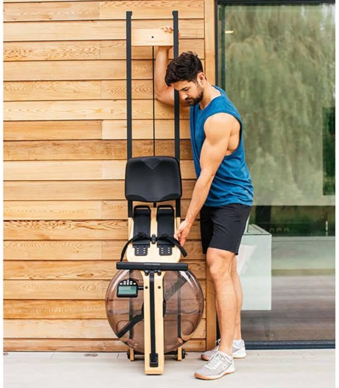 WaterRower Lite Oak Rowing Machine with S4 Monitor | USA Made Water Rower | Original Handcrafted Erg Row Machine for Home Use & Gym
