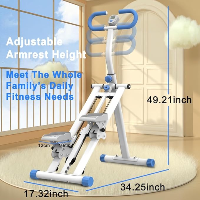 Stair Stepper, 3 Levels Adjustable Resistance Stair Master, Full-Body Exercise Climber Fitness Equipment Foldable, Vertical Climber Workout Machine