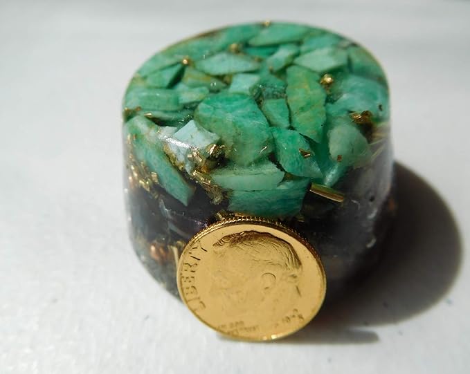 Amazonite Orgone Generator Energy Accumulator 528Hz/7.83Hz/Advance Harmonics Many Beautiful Ingredients and Colors (Amazonite)