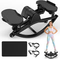 Rocking Stepper,Rock Stepper Side to Side,Step Rocker Machine with Resistance Bands & Anti-Slip Mat and LCD Monitor, Professional Mini Steppers for Exercise at Home