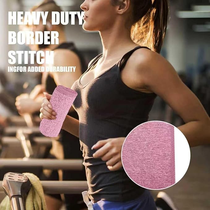 Microfiber Quick Dry Gym Towel, Silver ION Odor-Free Absorbent Fiber, Fast Drying, Men & Women Workout Gear for Body Sweat, Working Out, Towels (Pink, 5Pack - 16 * 27Inch)