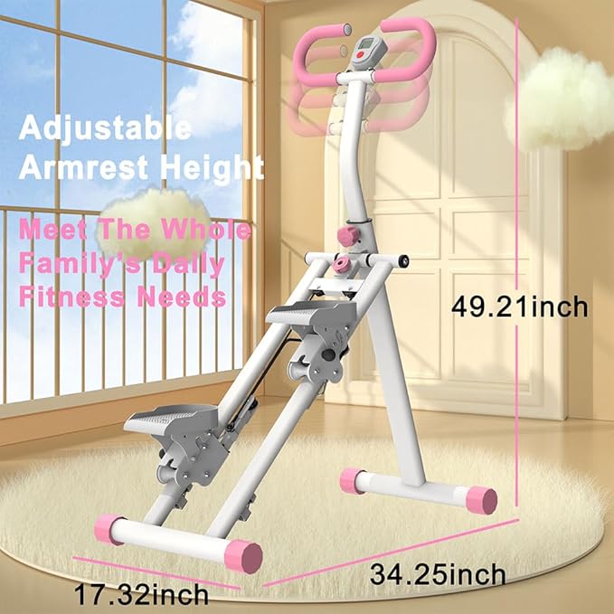Folding Stair Stepper for Home, Vertical Climber Exercise Machine with Adjustable Handlebars & Monitor, Compact Full Body Cardio Climber for Apartment, 265 lbs Capacity