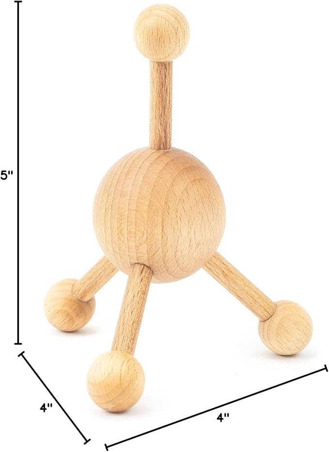 tuuli Accessories – Trigger Point Massage Tool, Multi-Functional Wooden Handheld Massager for Back, Neck, Shoulder and More, Helps Ease Muscle Tension and Support Skin Health