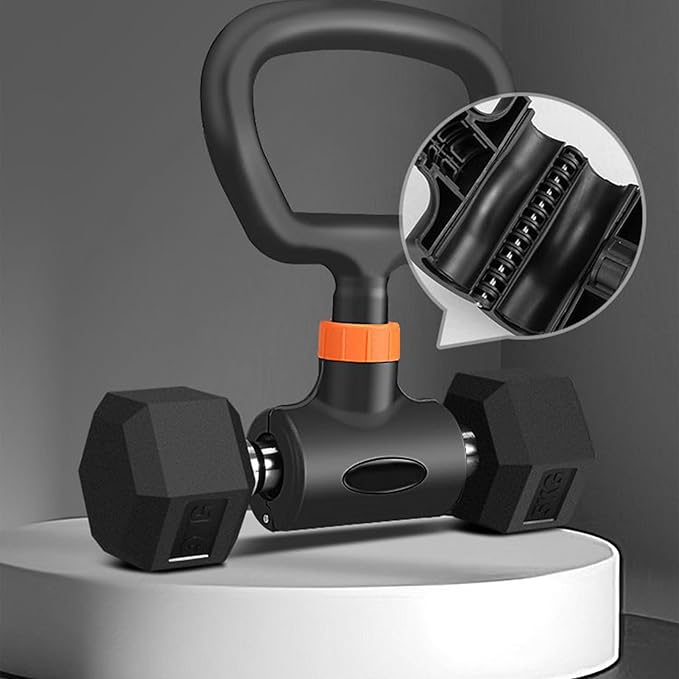 Dumbbell Grip Handle - Innovative Kettlebell Converter, Heavy Duty Workout Attachment | Workout Accessories Adjustable Exercise Equipment Attachment, Stable Muscle Building Adapter, Compact Gym