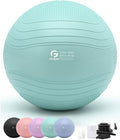 Gruper Yoga Ball, Extra Thick Exercise Ball for Workout Pregnancy Stability - 4 Sizes Anti Burst Balance Ball for Yoga, Pilates, Fitness, Birthing, Physical Therapy - Includes Pump