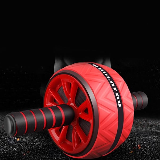 BESPORTBLE Abdominal Wheel and Fitness Roller for Core Strength Training, Red Ab Roller Wheel with Non-slip Surface, Home Gym Workout Equipment for Men and Women