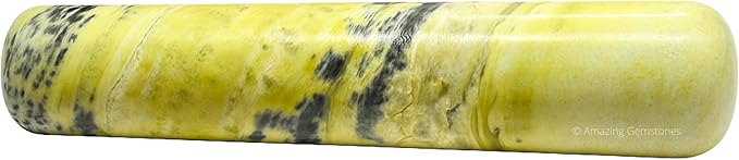Amazing Gemstone Serpentine Crystal Wand Massage Stick - Pelvic Wand Gua Sha for Adults - Crystals and Healing Stones Massage Wands for Adults Gifts (Smooth)