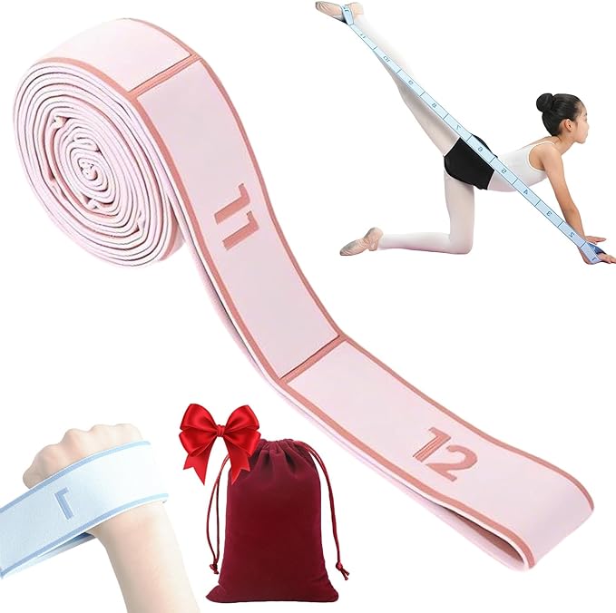2026 Upgrade Fitness Resistance Band for Stretching and Yoga, Elastic Yoga Stretching Strap with Loops Handle, Adjustable Leg Stretcher Bands for Full Body Stretching Shaping