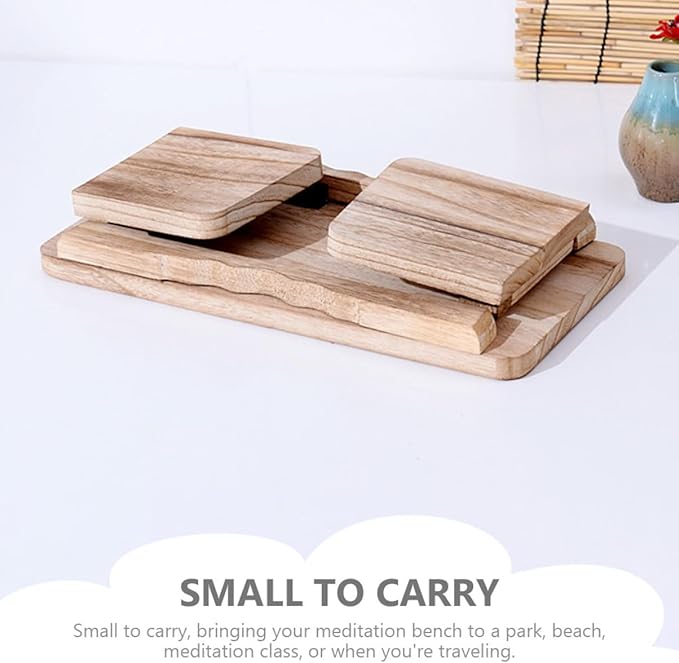 Meditation Kneel Sit Stool Wooden Meditation Bench for Home Temple Relaxation Non-Slip Design for Comfortable Sitting and Improved Circulation