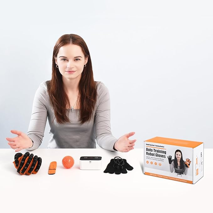 Rehabilitation Robotic Gloves, Portable Hand Therapy Gloves for Stroke, Hand Recovery Glove Equipment, Hand Exerciser for Arthritis, Finger Training, Cerebral Palsy
