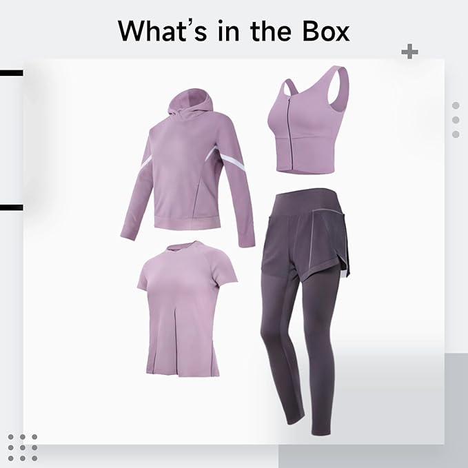Four-Piece Pilates Set For Women, Includes Jacket, Bra Top, Shorts & Pants, Breathable, Anti-Pilling Material, Size Xxl, Ideal For 5 Ft To 5 Ft 11 In, 110 To 330