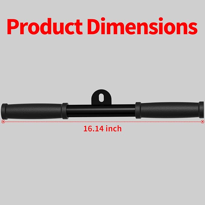 JEEKEE Straight Bar Cable Attachment with Fixed Ring, Non-Slip Tricep for Tricep Pull Down, LAT Pull Down Bar for Home Gym Equipment, Cable Attachments for Seated Rowing & Strength Training