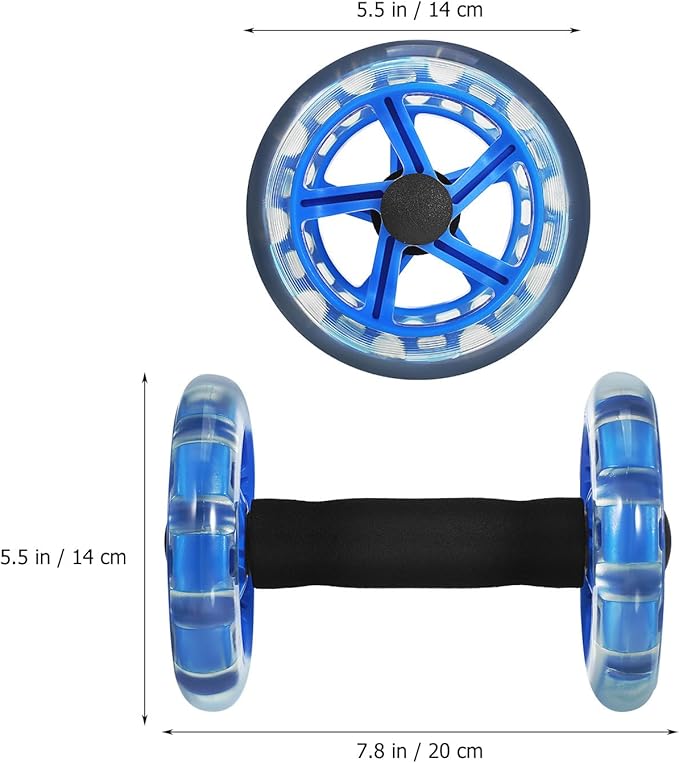 TOYANDONA Twin-wheel Fitness Ab Roller Wheel for Core Workout, Blue Abs Material, Portable Abdominal Exercise Device for Home Gym and Weight Loss Training