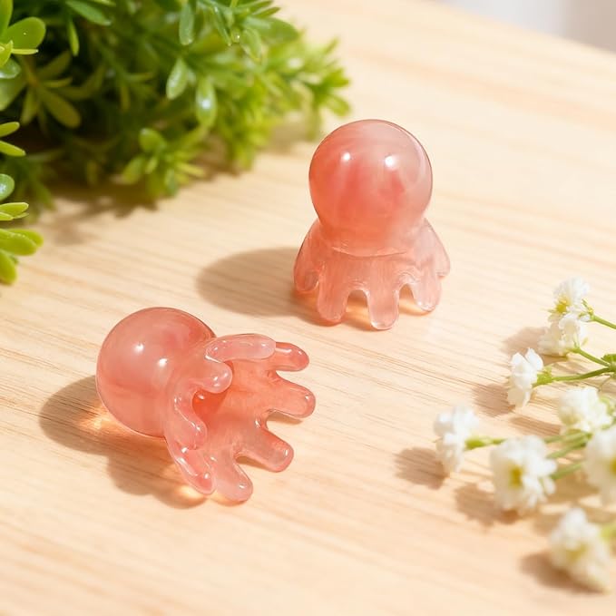 2 Pack Octopus Head Massager Comb Scalp Massager for Headaches & Stress Relief, Relief Point Massage Comb for Deep Relaxation Home/Office Massage (Pink)