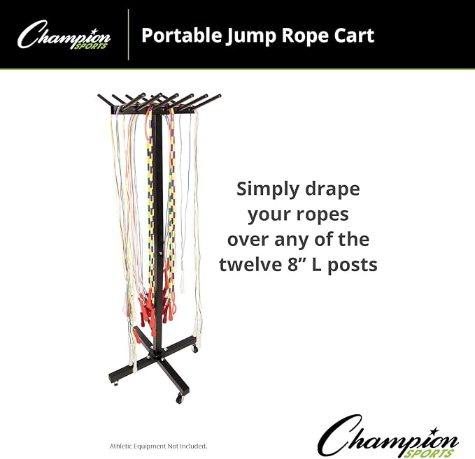Champion Sports Jump Rope Cart, 23 InchL X 23 InchW X 65 Inch H