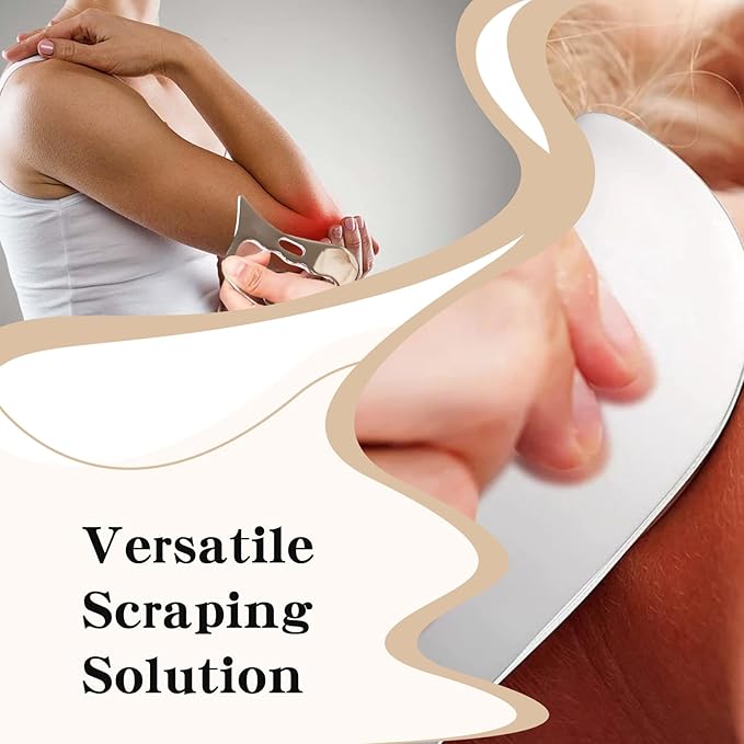 2-in-1 Stainless Steel Gua Sha Muscle Scraper Tool Set - for Myofascial Release, Physical Therapy & Deep Tissue Massage（S&D）