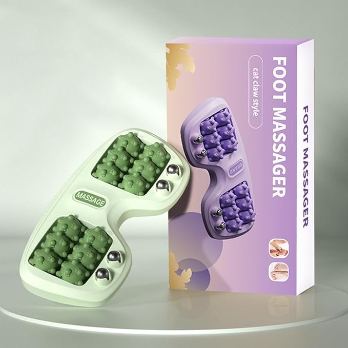 Portable Double Foot Massage Roller, 2025 New Dual Foot Massage Roller for Relieve Pain from Plantar Fasciitis, Portable Feet Massager Tool for Home Office Use (Green)
