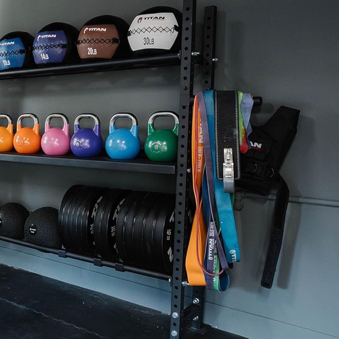 Titan Fitness Set of 2 Weight Plate Holders, Fit Elite Series Mass Storage Systems, Weight Storage with J-Hook Mounting System, 275 LB Capacity, 9" of Loadable Length Per Peg, Home Gym Storage