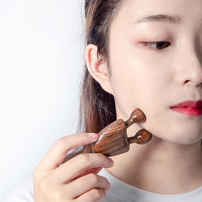 Brown Natural Sandalwood Scraping Massage Tool Facial Eye Massage Tool Acupuncture Stick Wooden Massager Relaxing Therapy Manual Back Massagers, Gua Sha, Massage Tools