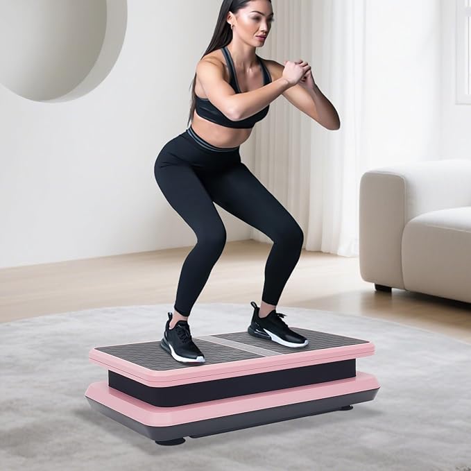 Vibration Plate Exercise Machine, Fitness Platform Exercise Machine, Timed Vibrating Weight Loss Board, 330.69 Lbs Load-Bearing Capacity Stand Shake Board for Homes and Gyms