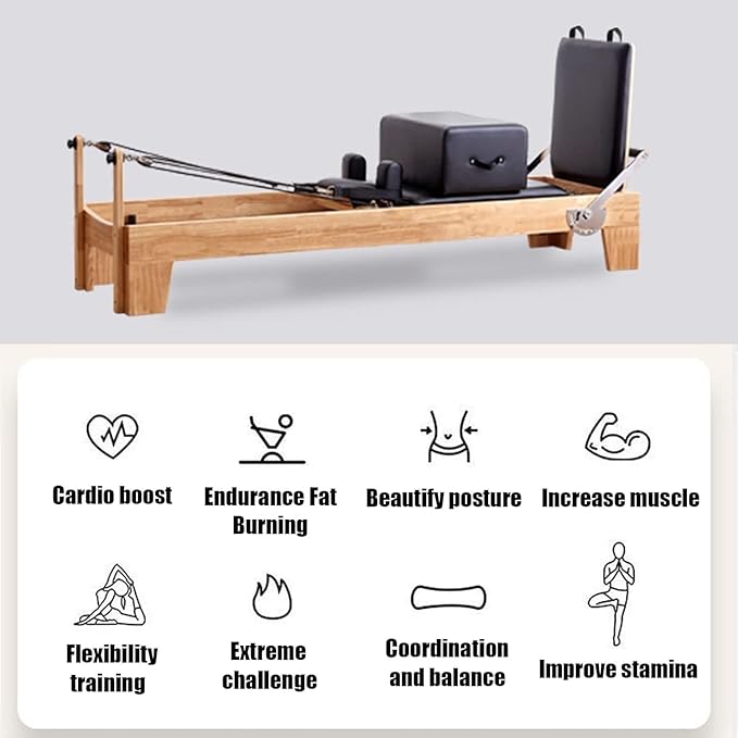 Pilates machine core bed, home yoga spine correction equipment, studio fitness shaping equipment, seven-speed height adjustment, suitable for yoga studio fitness institutions rehabilitation center
