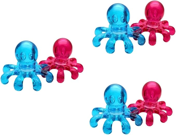 2 Pack Handheld Octopus Head Massager for Scalp Neck Shoulder and Body Portable Lightweight Therapeutic Massage Tool for Fatigue Relief and Improved Circulation