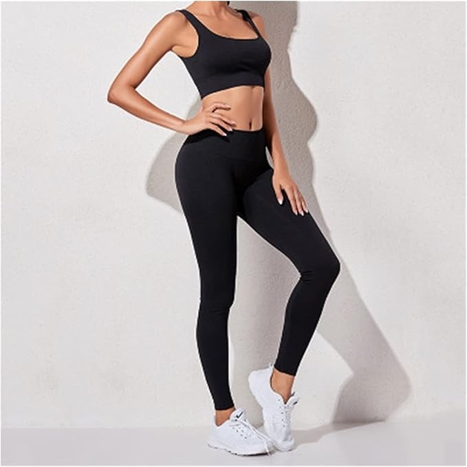 Women Gym Suit Fitness Set Sports Clothing Women Gym Clothing Yoga Clothing Yoga Sets Fitness Suit (Color : Black Bra Set, Size : Medium)