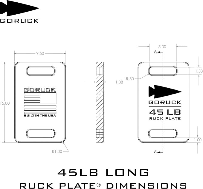 GORUCK Ruck Plate – USA Made Weight for Rucking, Strength & Fitness, Fits with Rucker & Ruck Plate Carrier – 10LB, 20LB, 30LB, 45LB