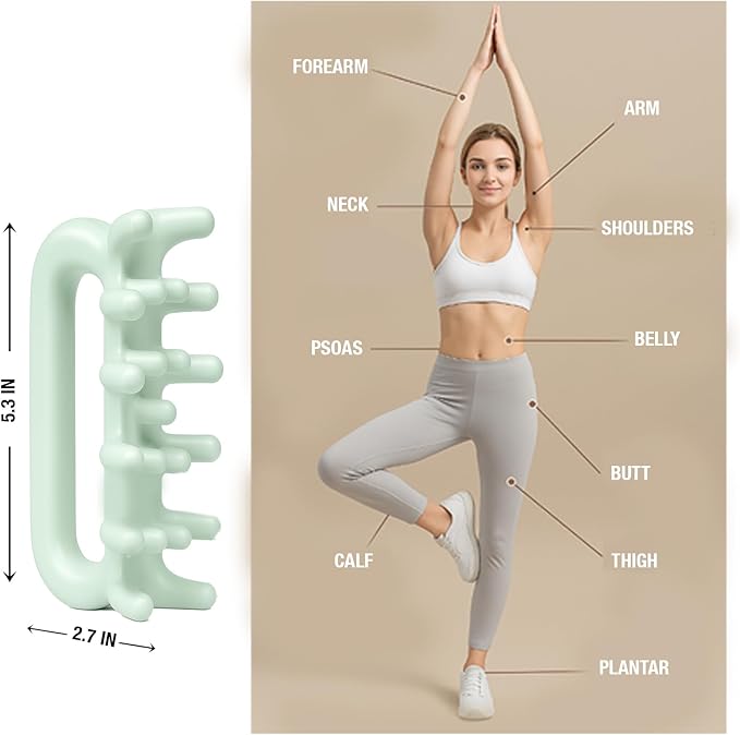 Fascia Massage Tool Trigger Point Massage Tools Anti Blaster for Cellulite Massager Tool Reaching Deep Myofascial Tissue Throughout The Body Release Muscle Knot Reduction (Soft Mint)
